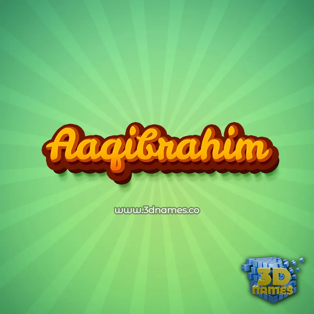aaqibrahim in Green Rays style - 3D name wallpaper
