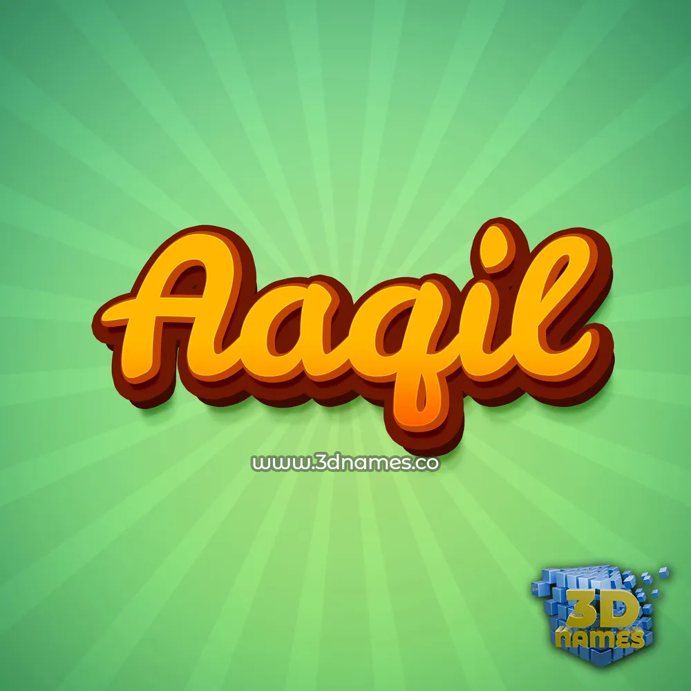 aaqil in Green Rays style - 3D name wallpaper