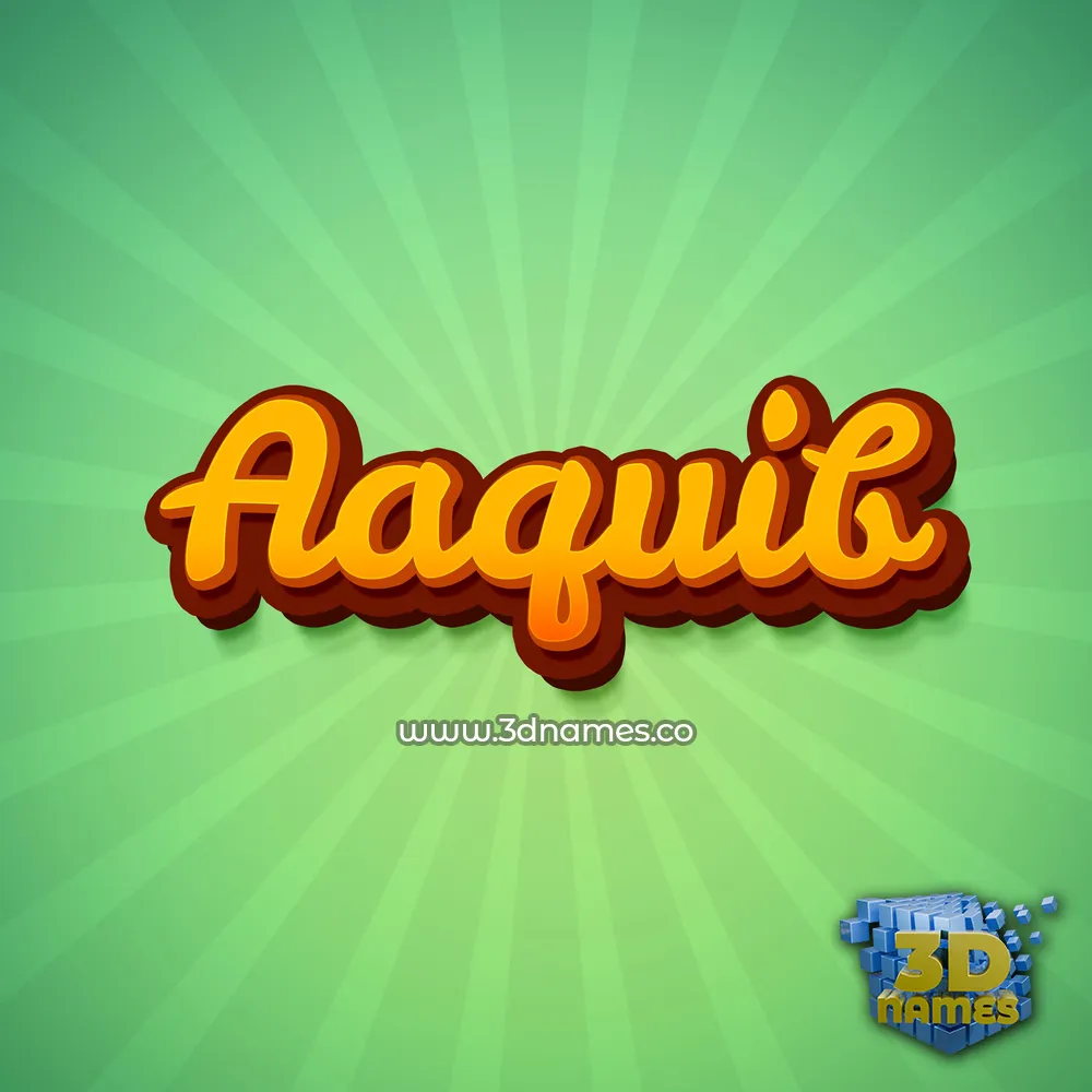 aaquib in Green Rays style - 3D name wallpaper