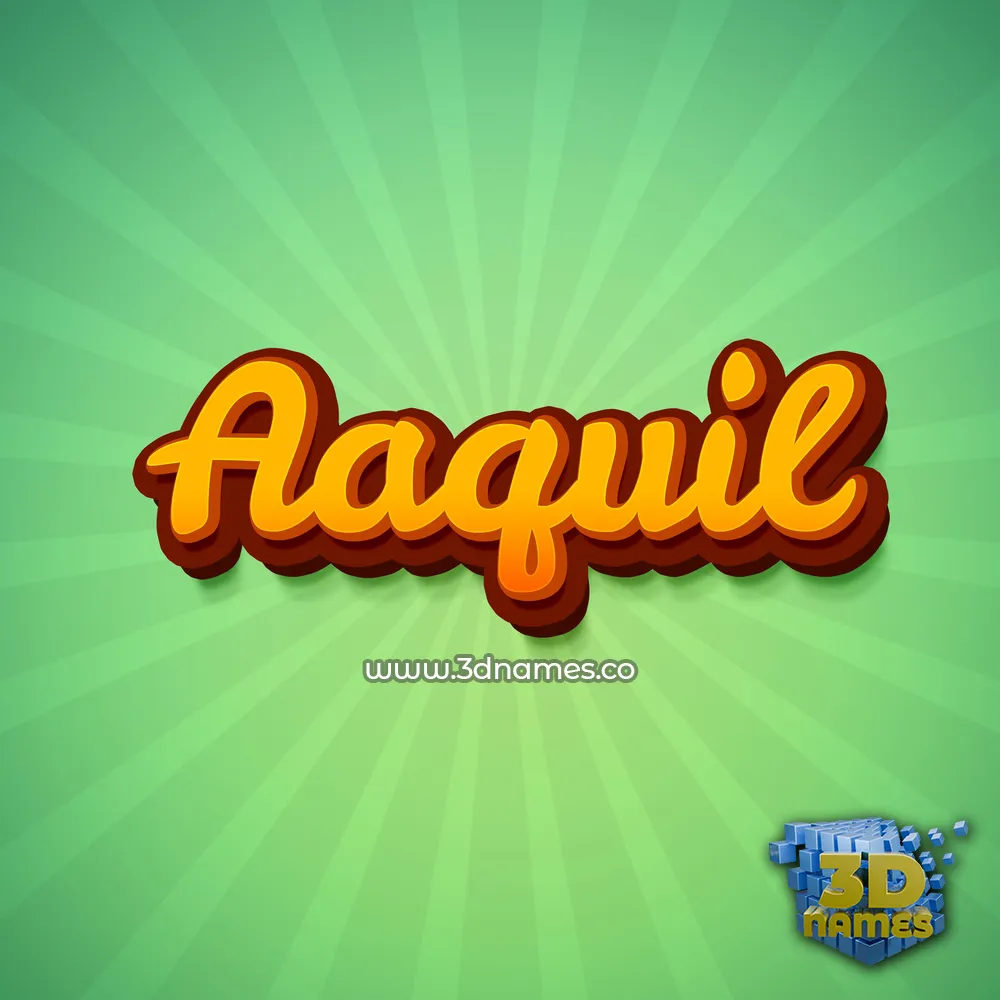aaquil in Green Rays style - 3D name wallpaper