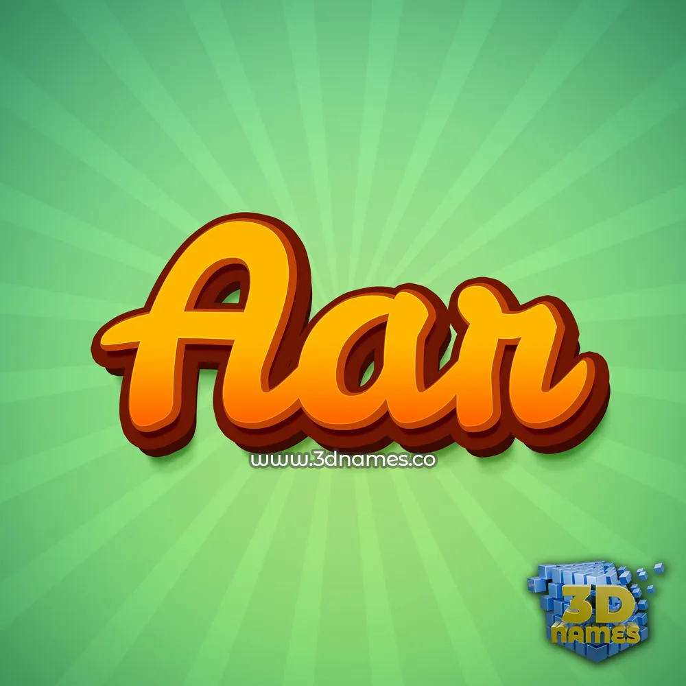 aar in Green Rays style - 3D name wallpaper