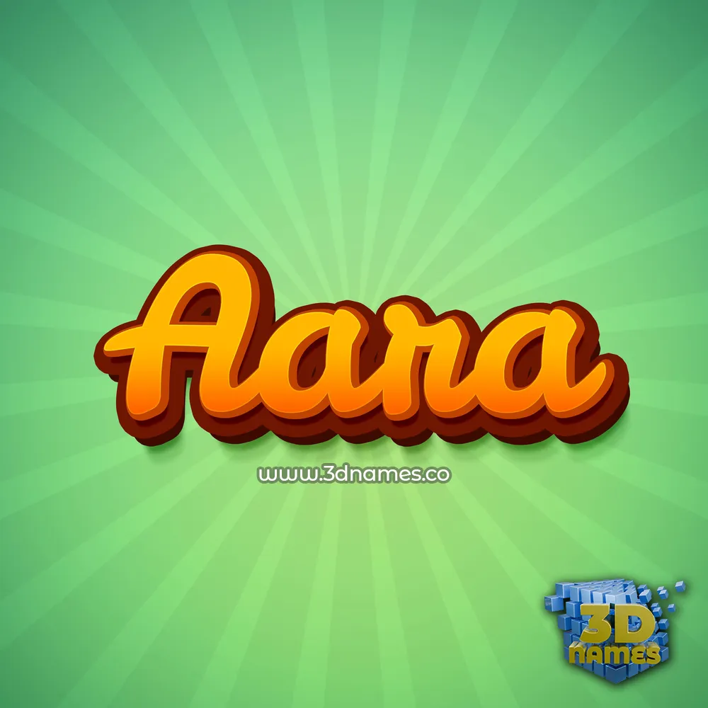 aara in Green Rays style - 3D name wallpaper
