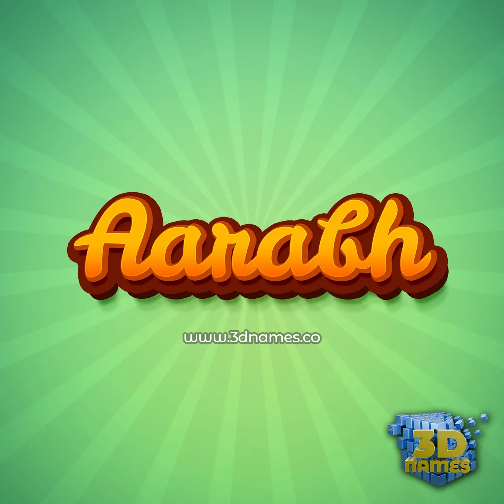 aarabh in Green Rays style - 3D name wallpaper