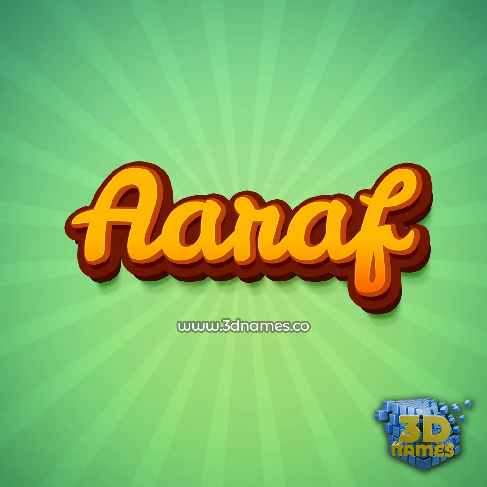 aaraf in Green Rays style - 3D name wallpaper