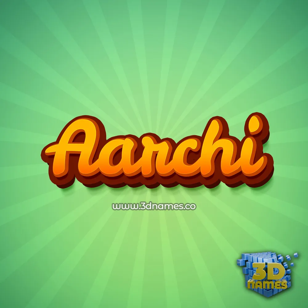 aarchi in Green Rays style - 3D name wallpaper