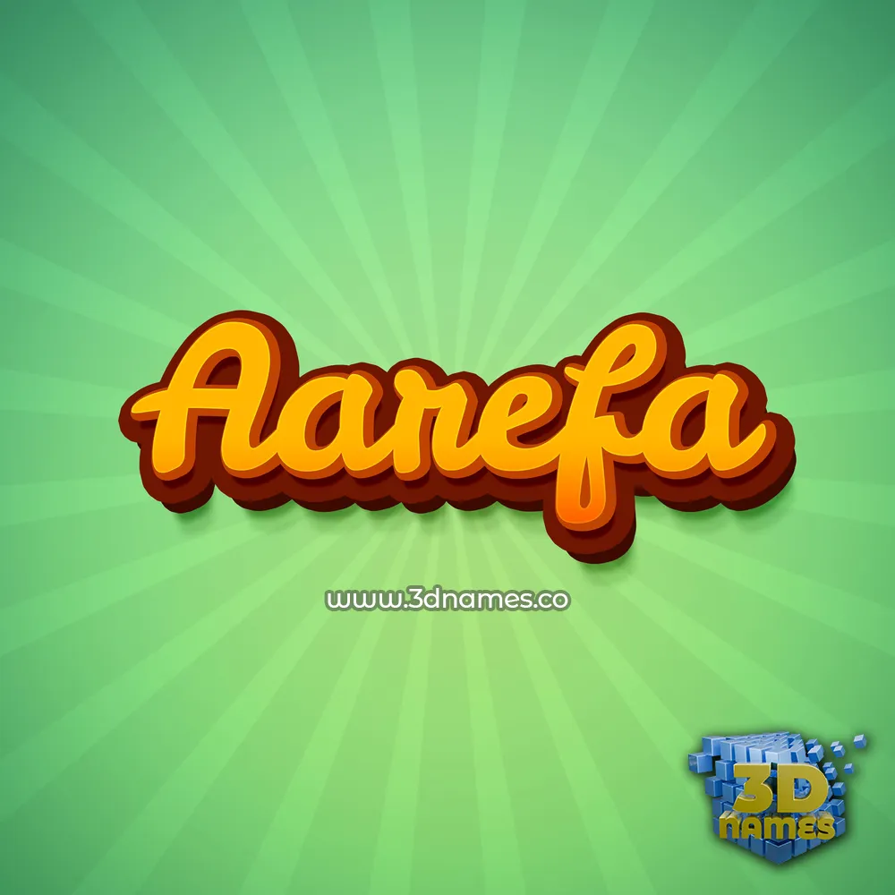 aarefa in Green Rays style - 3D name wallpaper