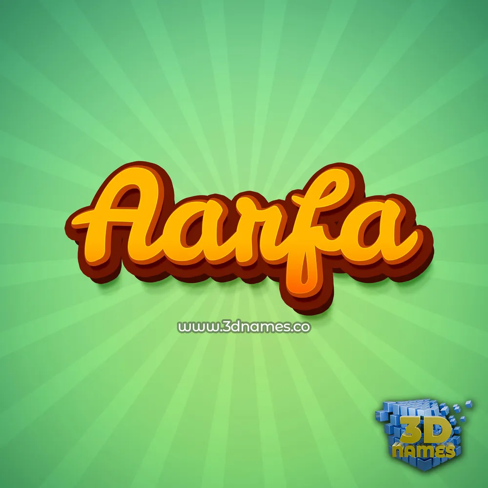 aarfa in Green Rays style - 3D name wallpaper