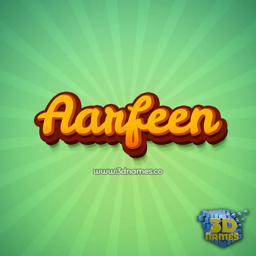 aarfeen in Green Rays style - 3D name wallpaper