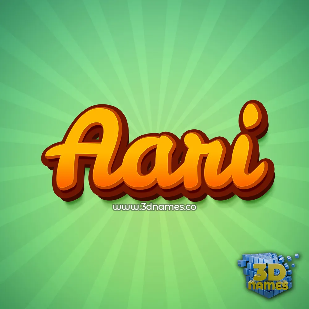 aari in Green Rays style - 3D name wallpaper