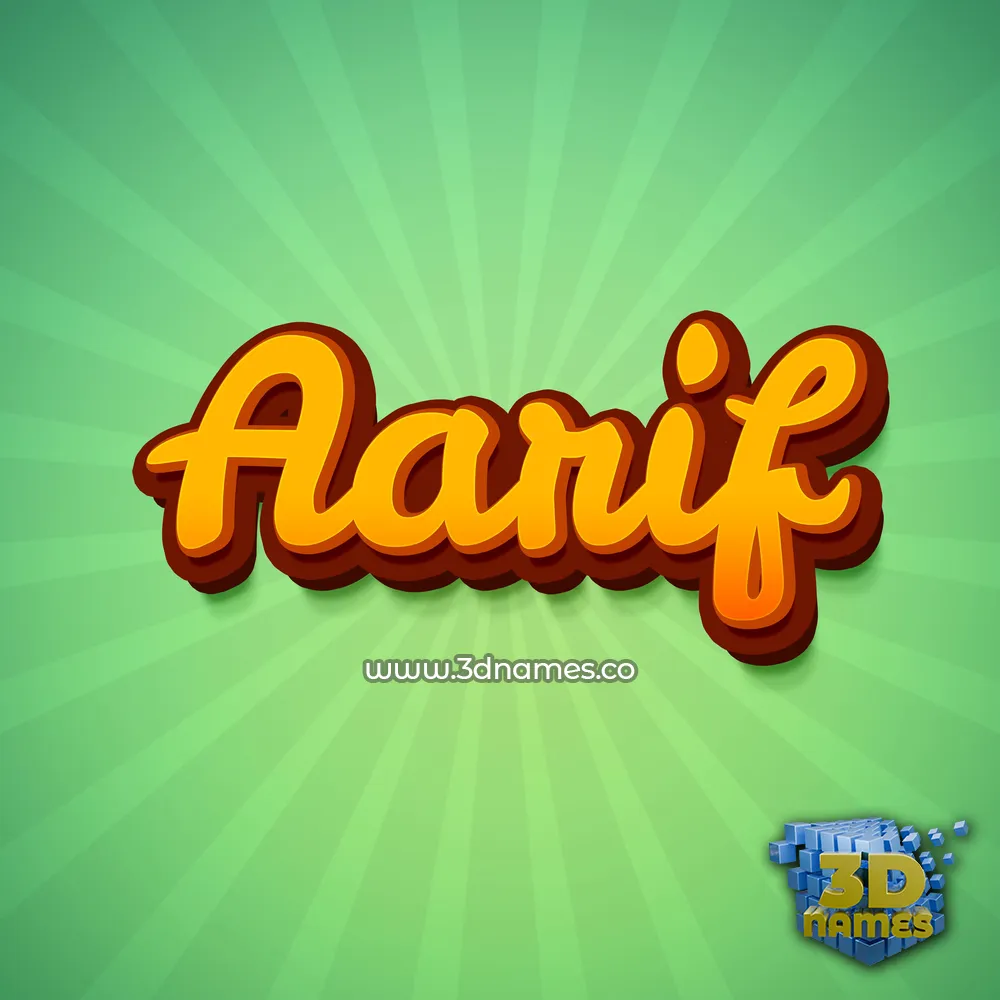 aarif in Green Rays style - 3D name wallpaper