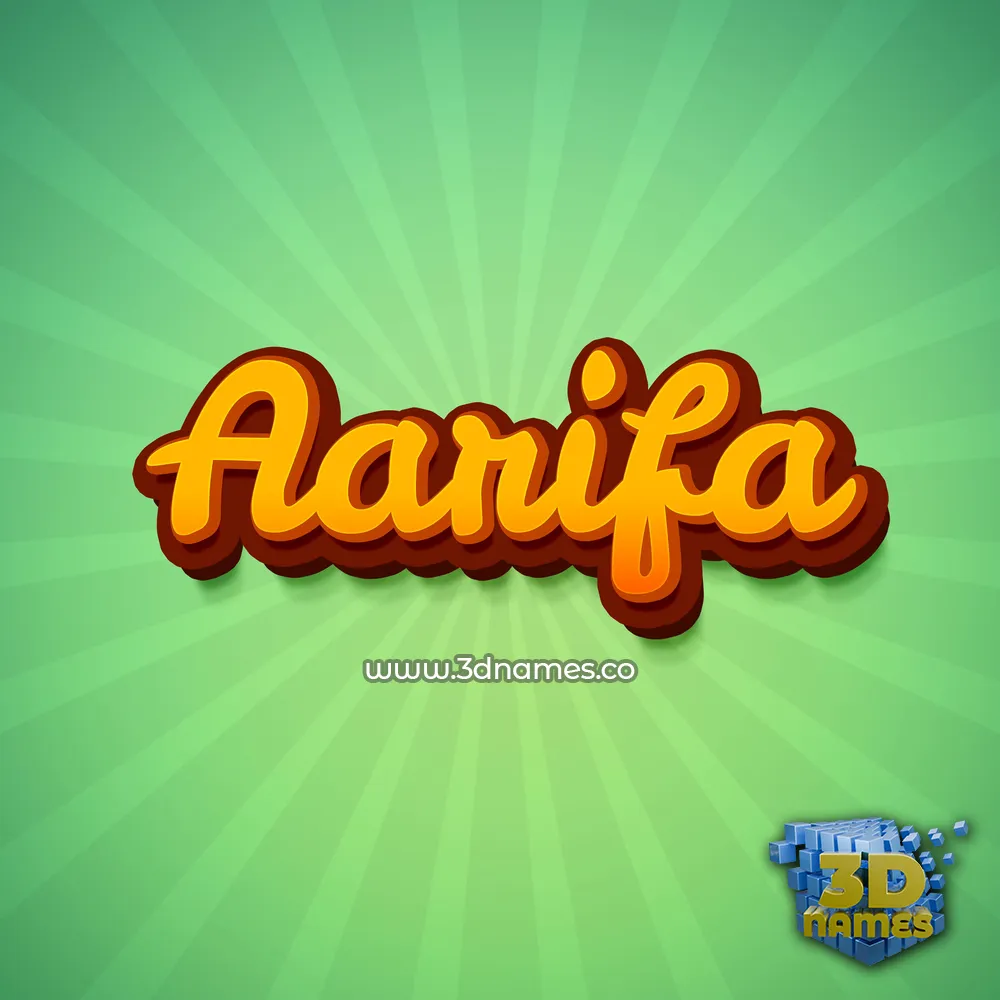 aarifa in Green Rays style - 3D name wallpaper