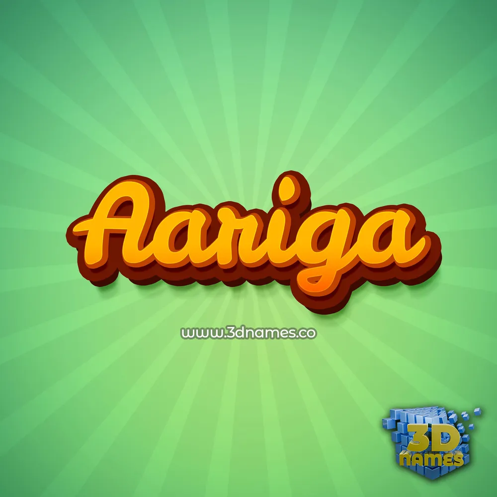 aariga in Green Rays style - 3D name wallpaper