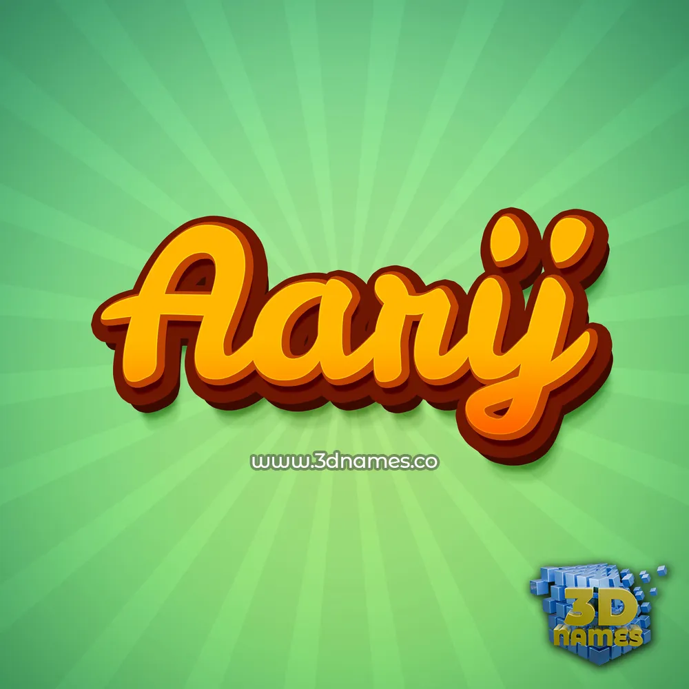aarij in Green Rays style - 3D name wallpaper