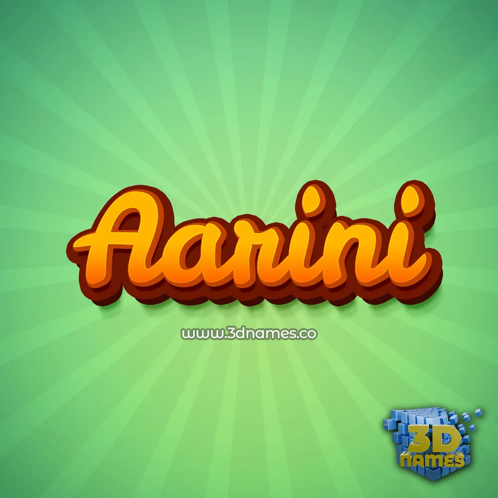 aarini in Green Rays style - 3D name wallpaper