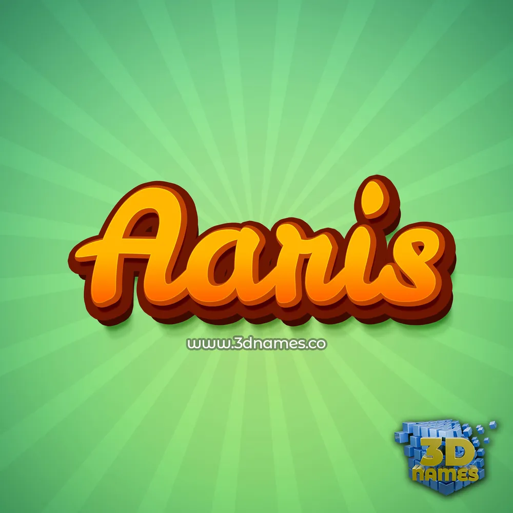 aaris in Green Rays style - 3D name wallpaper