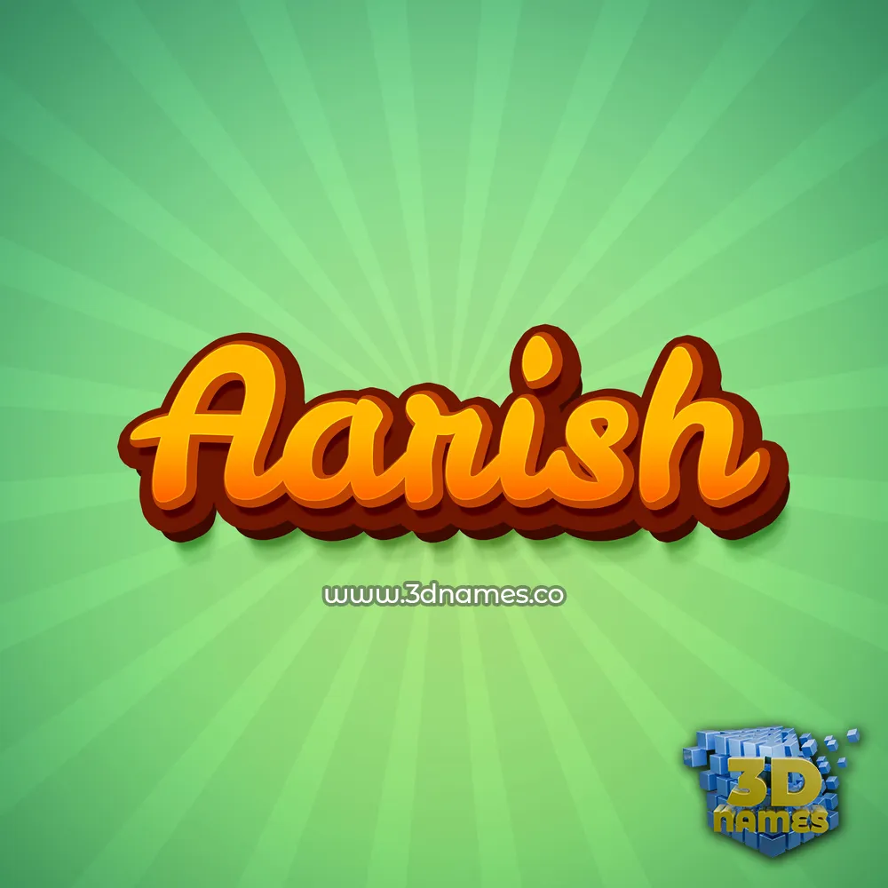aarish in Green Rays style - 3D name wallpaper