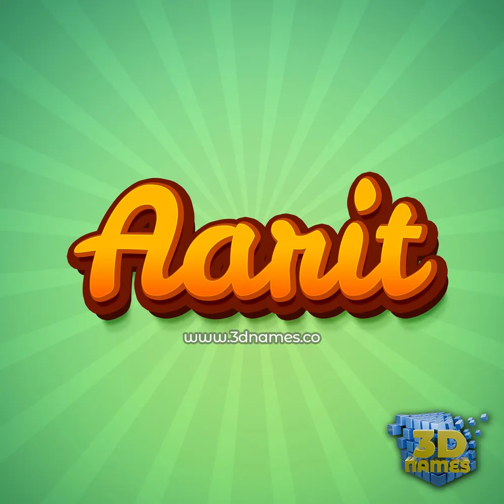 aarit in Green Rays style - 3D name wallpaper