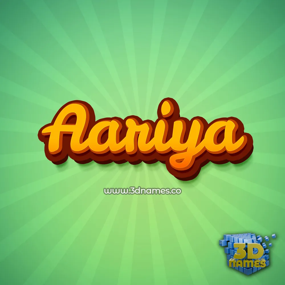 aariya in Green Rays style - 3D name wallpaper