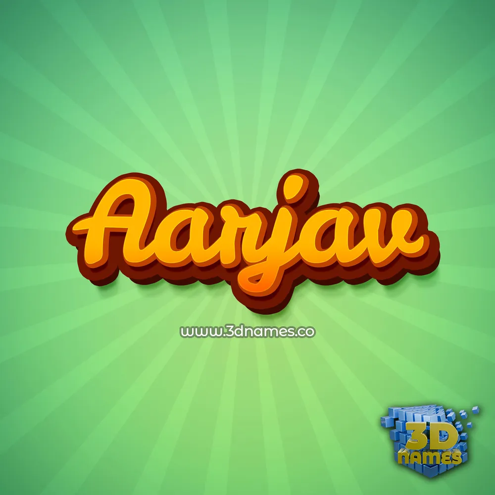 aarjav in Green Rays style - 3D name wallpaper