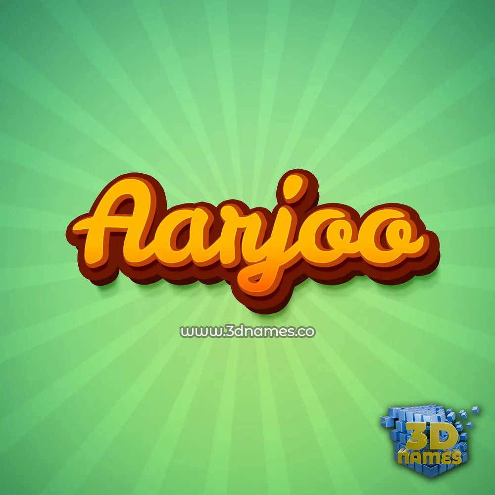 aarjoo in Green Rays style - 3D name wallpaper