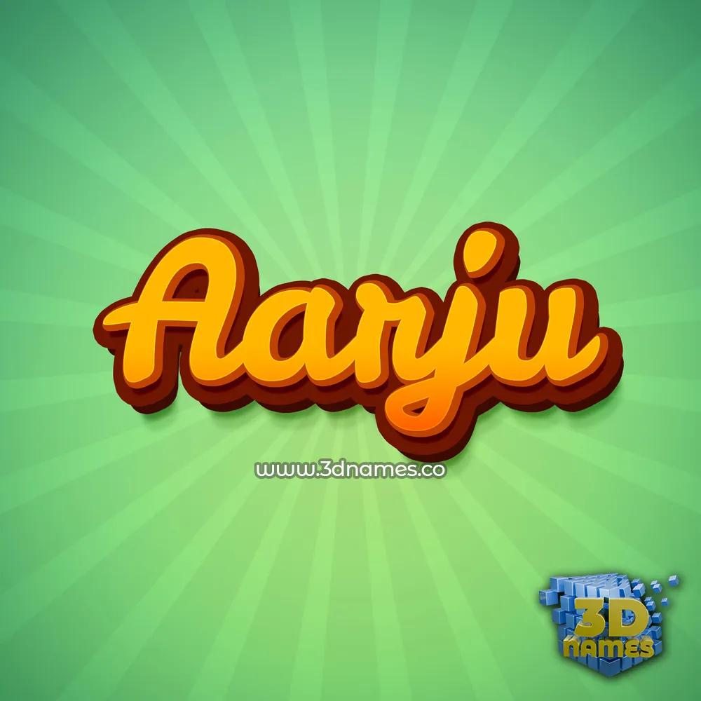 aarju in Green Rays style - 3D name wallpaper