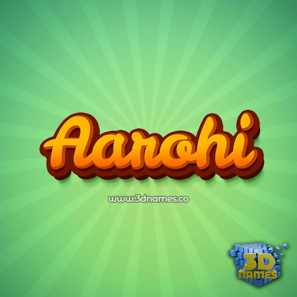 aarohi in Green Rays style - 3D name wallpaper