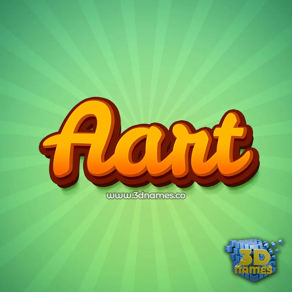aart in Green Rays style - 3D name wallpaper