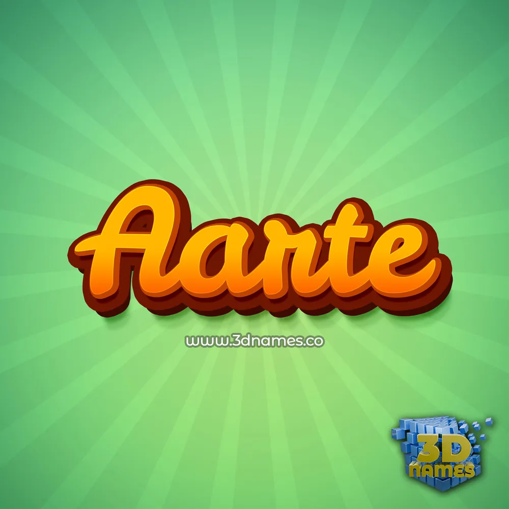 aarte in Green Rays style - 3D name wallpaper