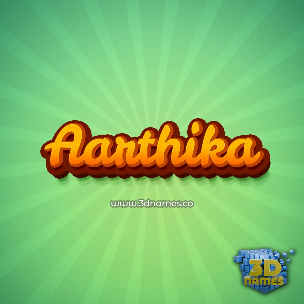 aarthika in Green Rays style - 3D name wallpaper