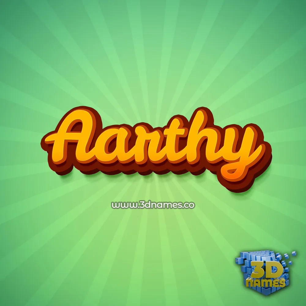 aarthy in Green Rays style - 3D name wallpaper