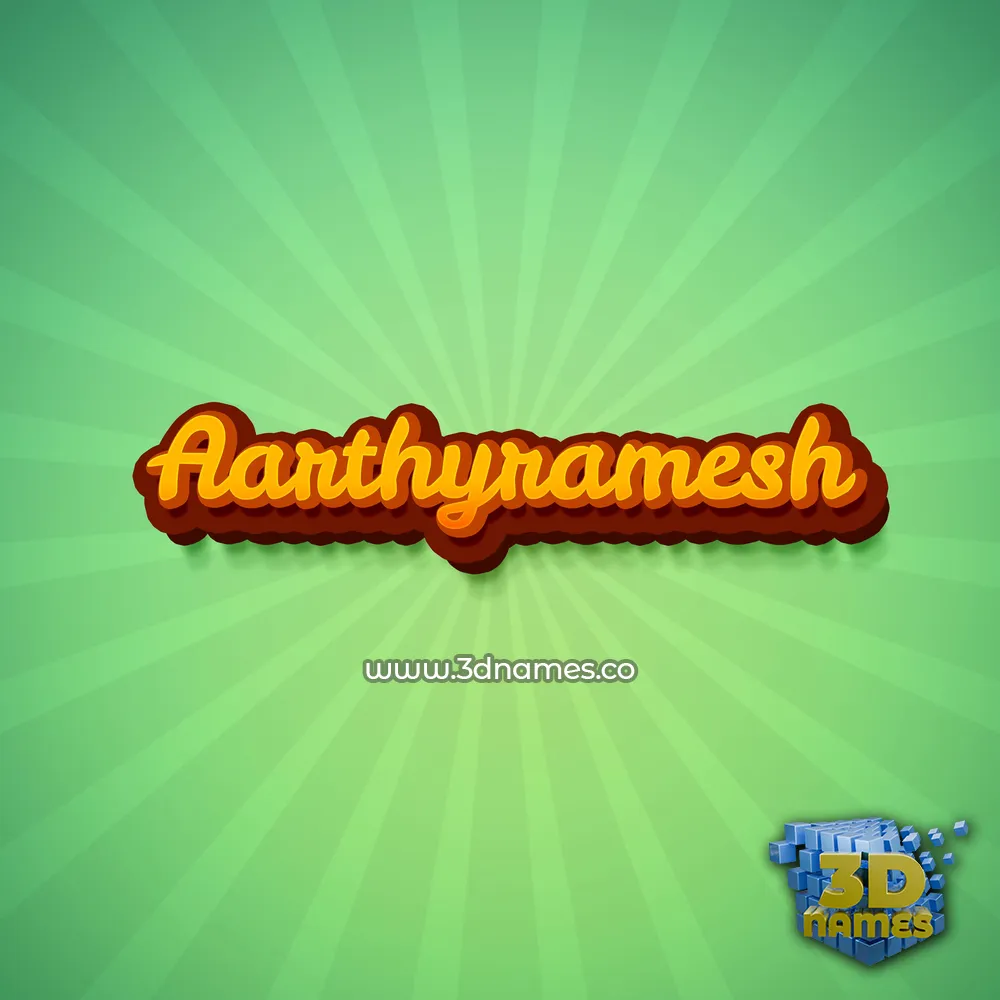 aarthyramesh in Green Rays style - 3D name wallpaper