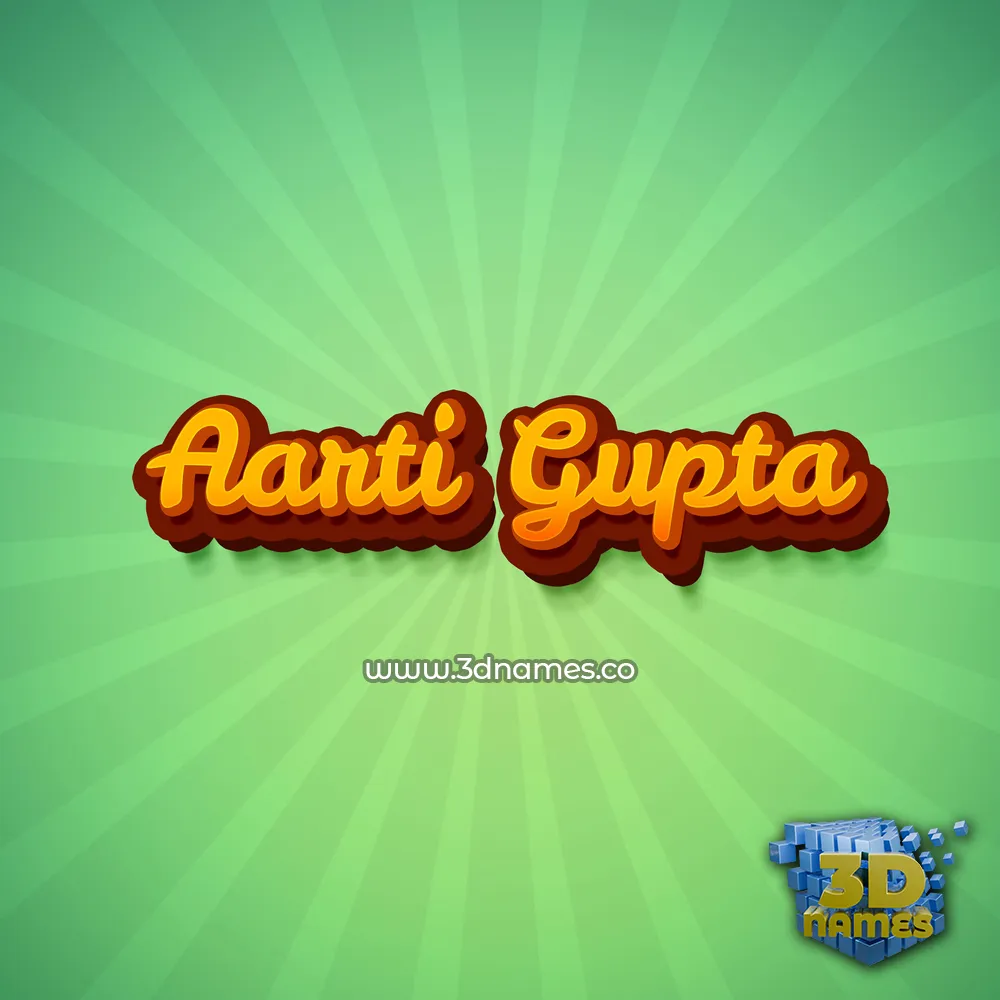 aarti gupta in Green Rays style - 3D name wallpaper