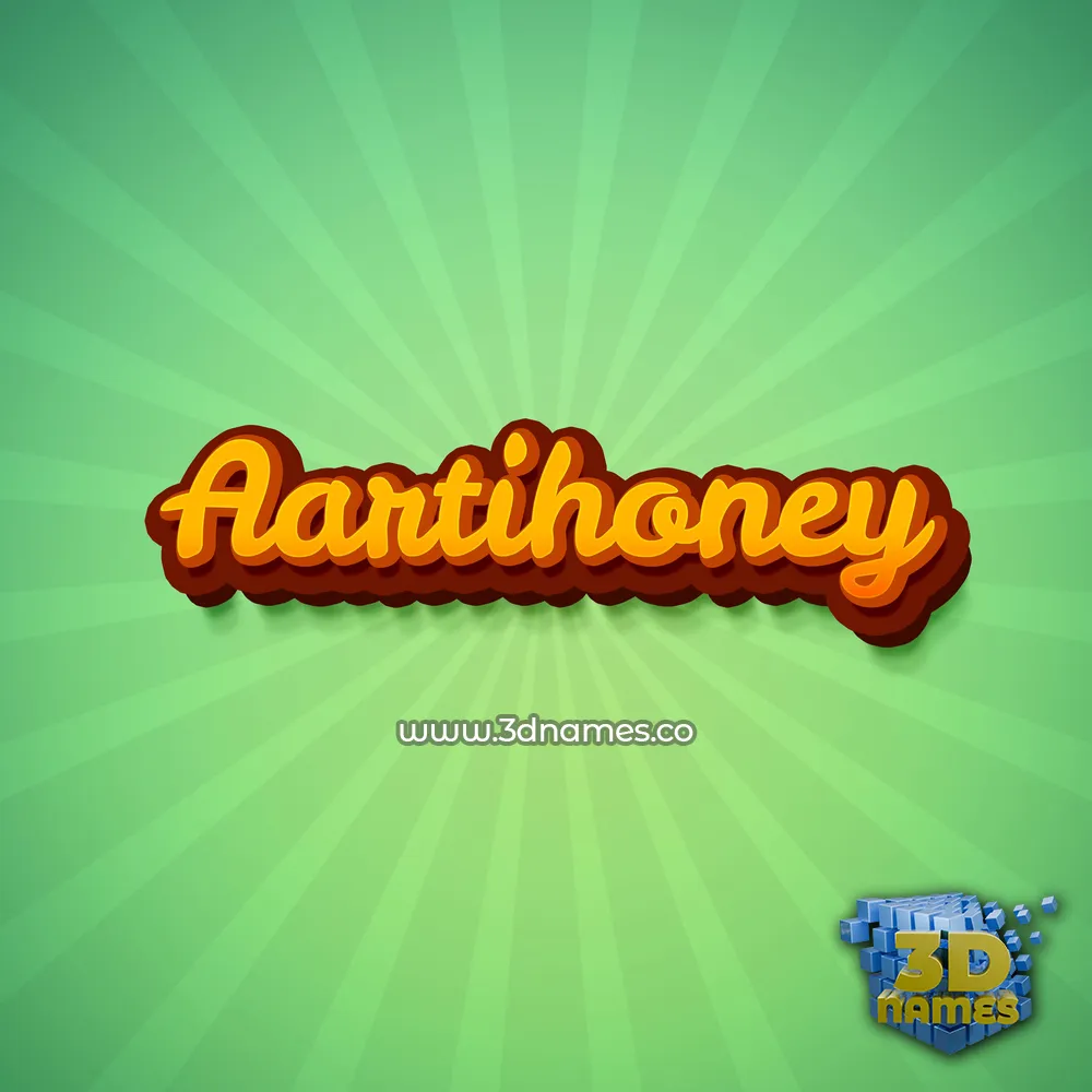 aartihoney in Green Rays style - 3D name wallpaper