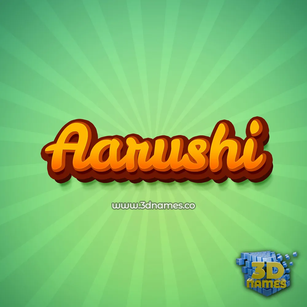 aarushi in Green Rays style - 3D name wallpaper