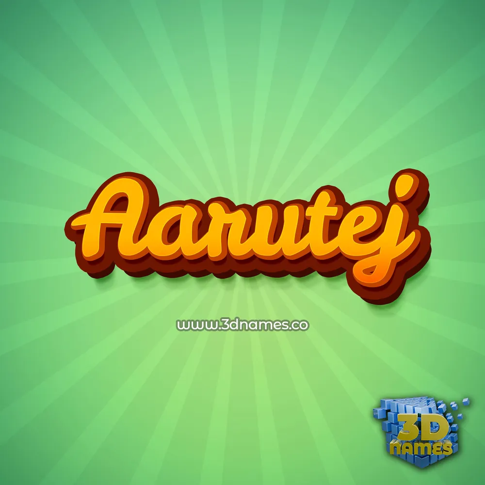 aarutej in Green Rays style - 3D name wallpaper