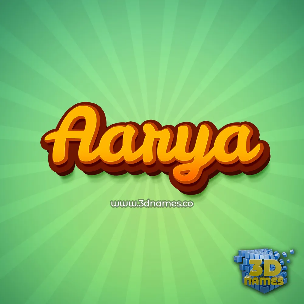 aarya in Green Rays style - 3D name wallpaper