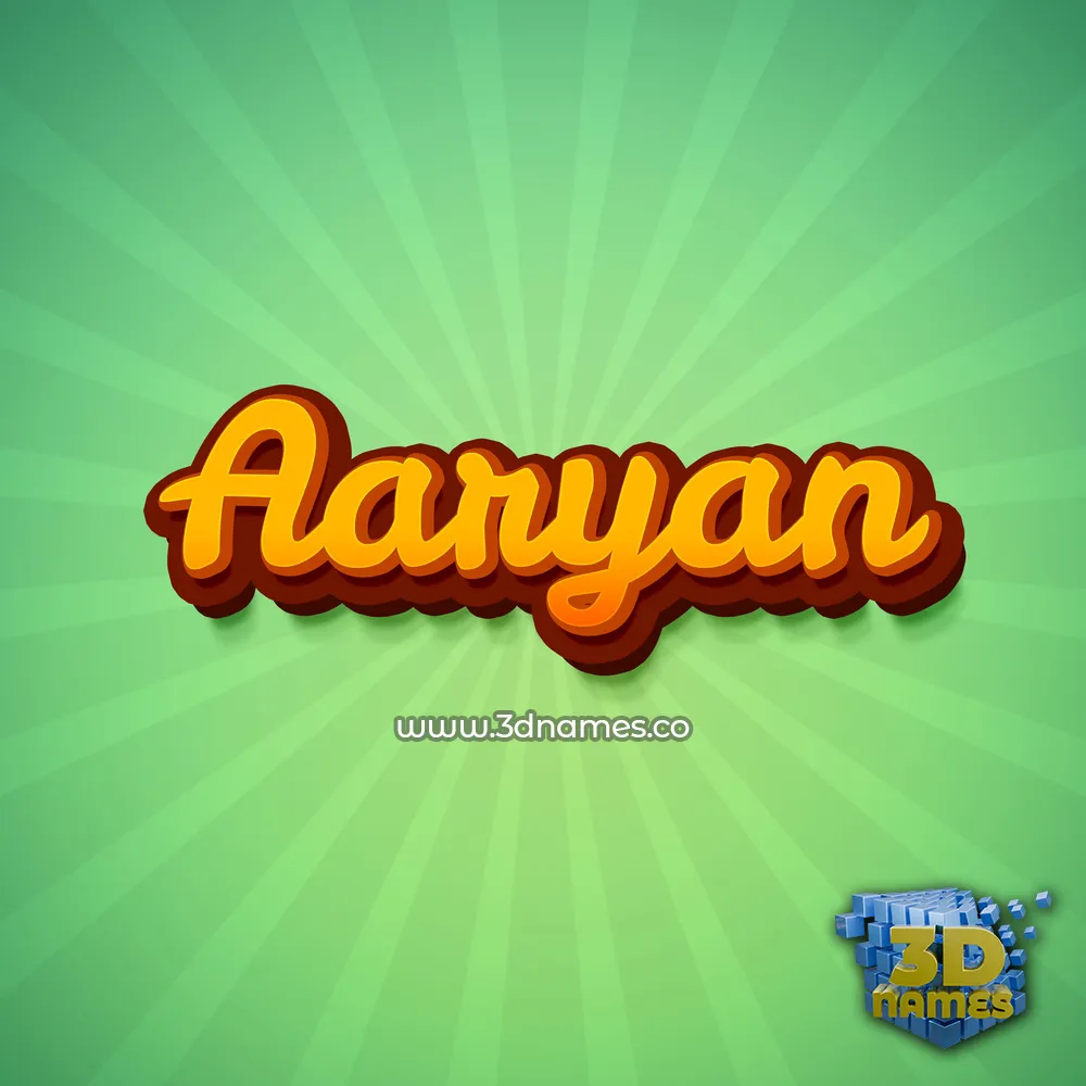 aaryan in Green Rays style - 3D name wallpaper