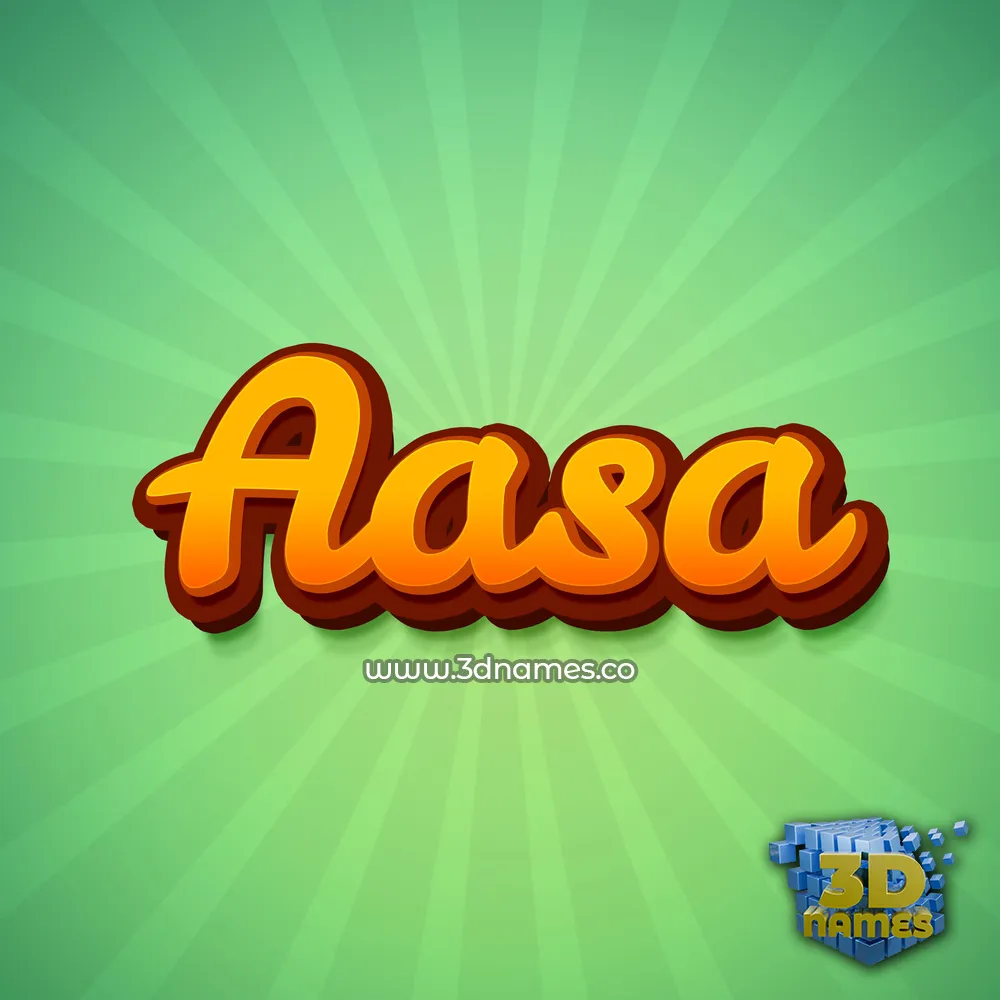 aasa in Green Rays style - 3D name wallpaper