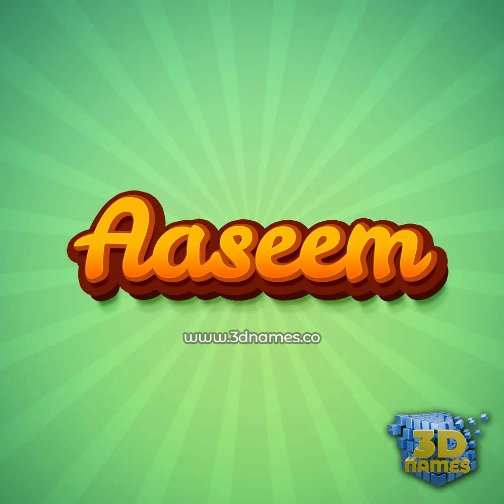 aaseem in Green Rays style - 3D name wallpaper