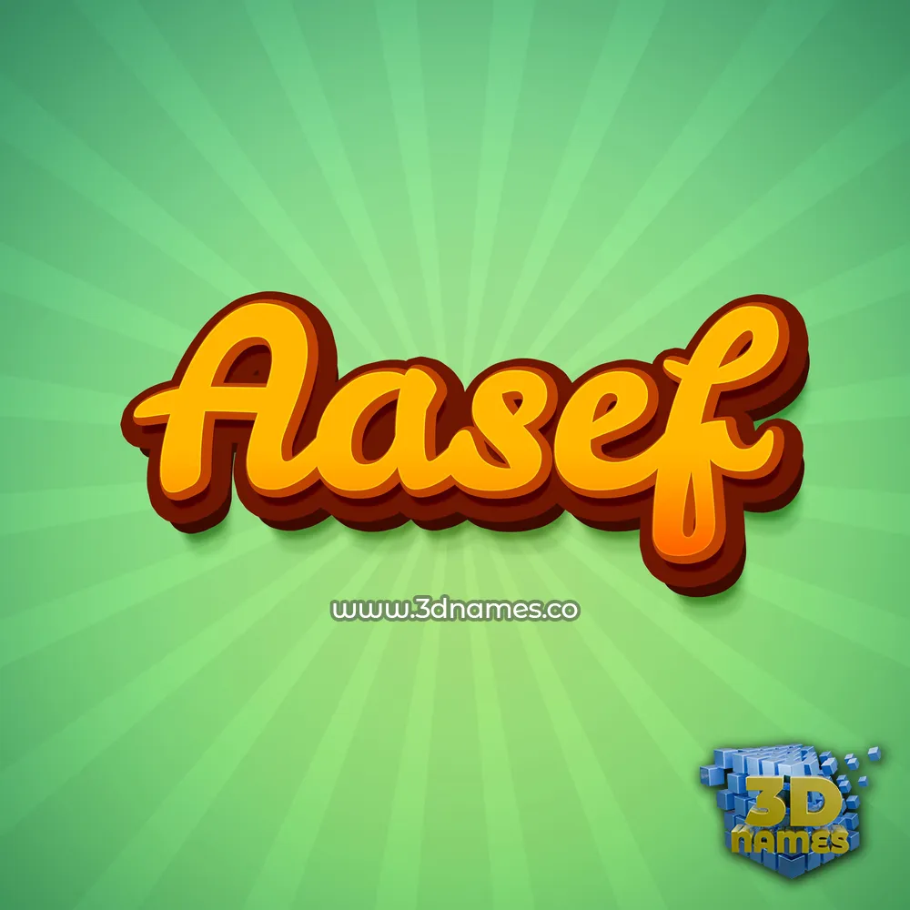 aasef in Green Rays style - 3D name wallpaper
