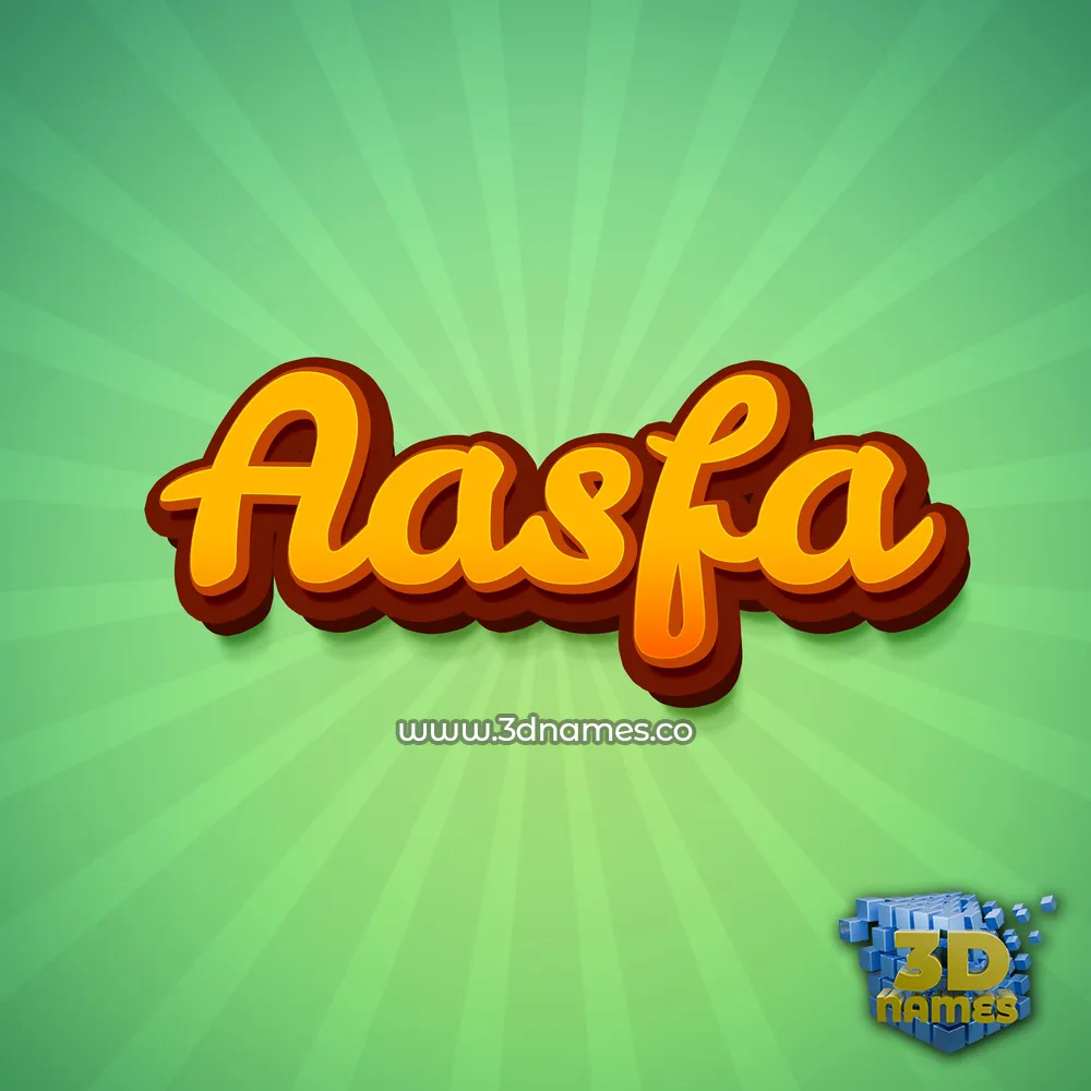 aasfa in Green Rays style - 3D name wallpaper