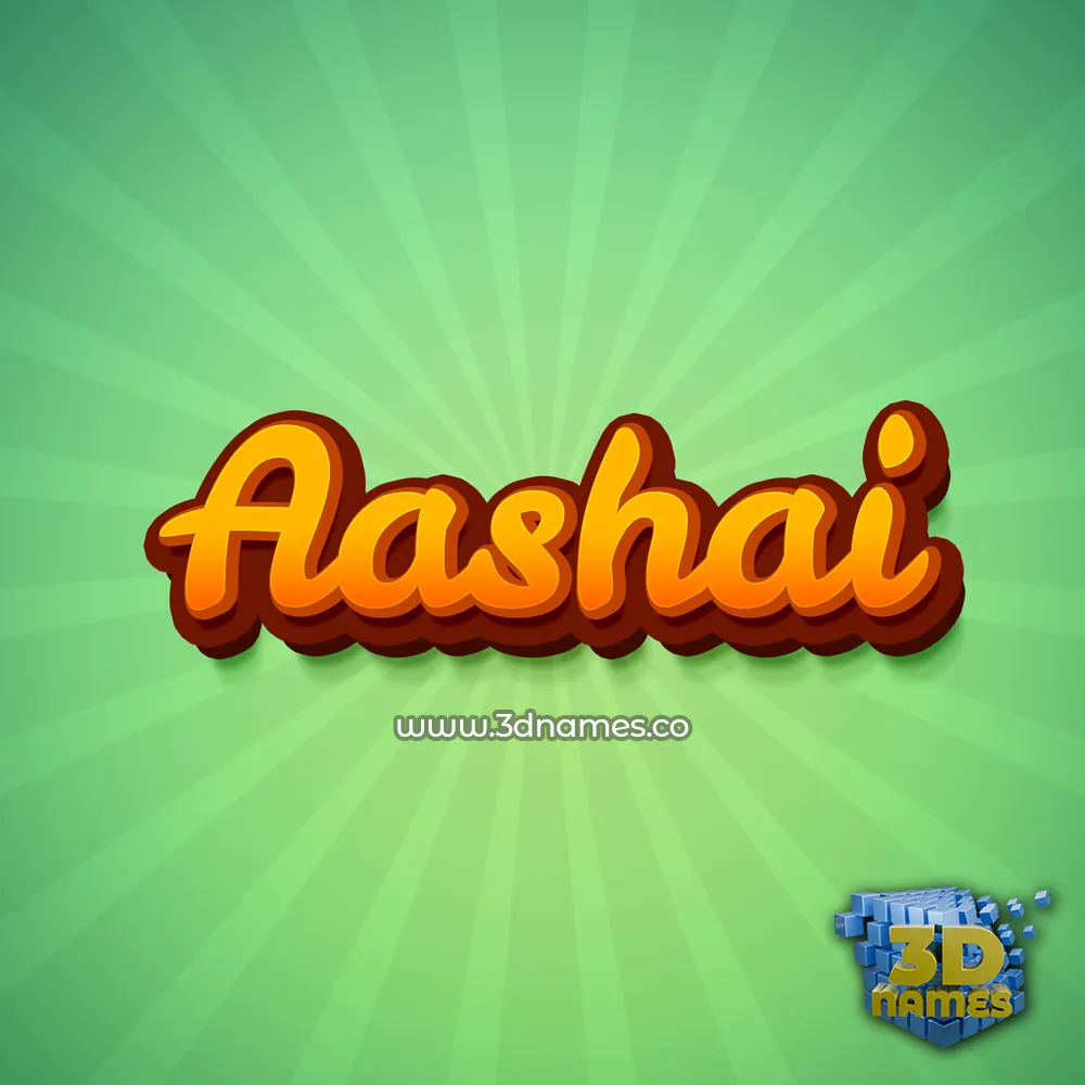 aashai in Green Rays style - 3D name wallpaper