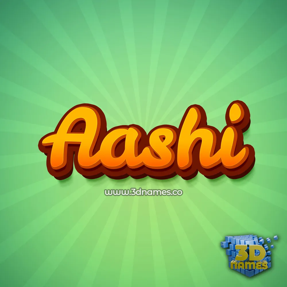 aashi in Green Rays style - 3D name wallpaper