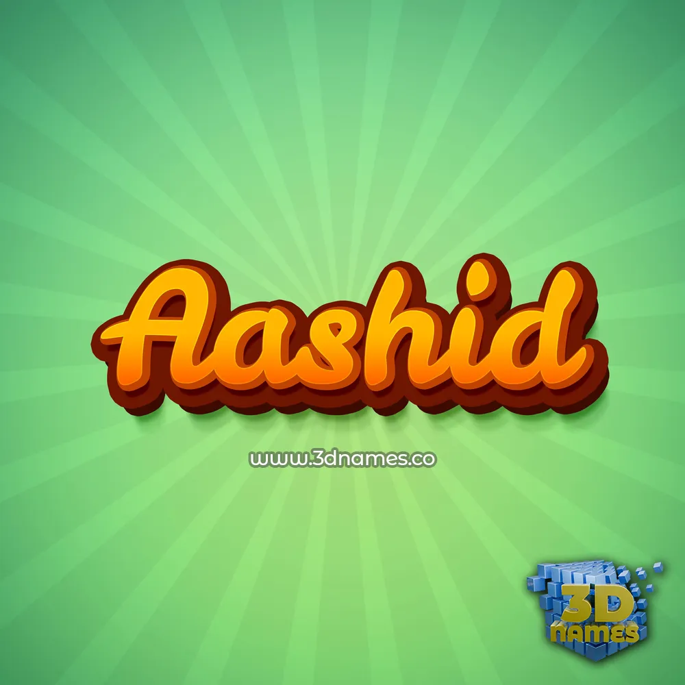 aashid in Green Rays style - 3D name wallpaper