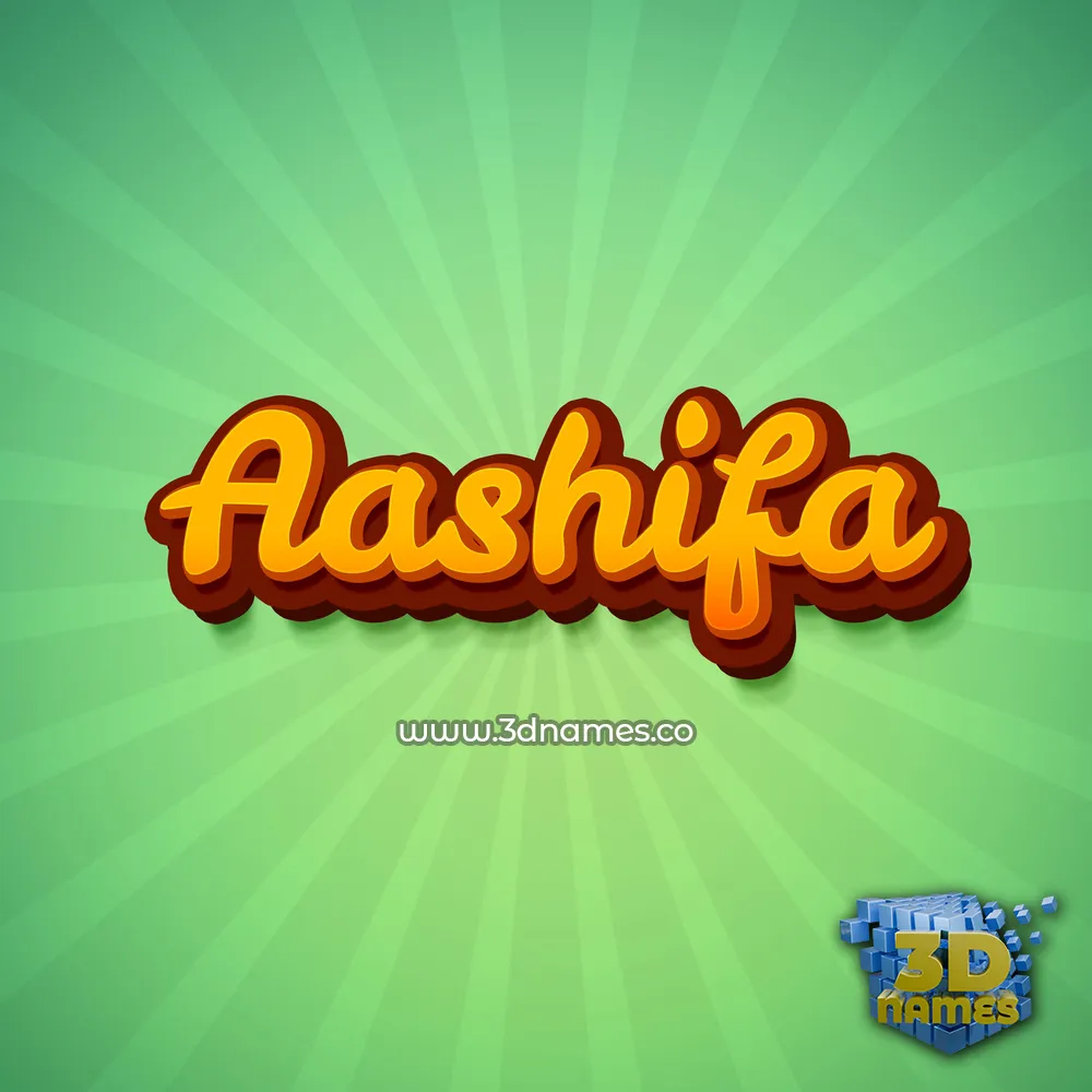 aashifa in Green Rays style - 3D name wallpaper