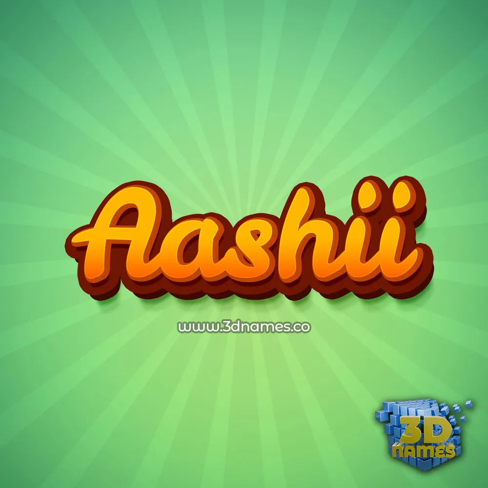 aashii in Green Rays style - 3D name wallpaper