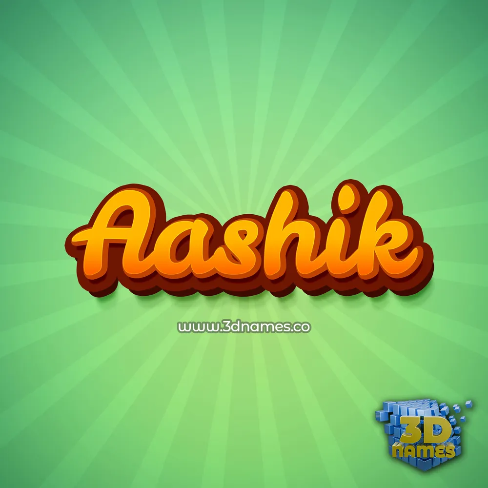 aashik in Green Rays style - 3D name wallpaper