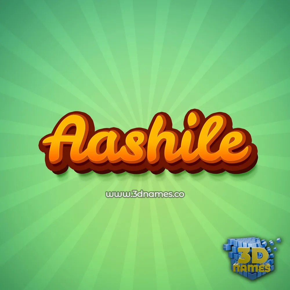 aashile in Green Rays style - 3D name wallpaper