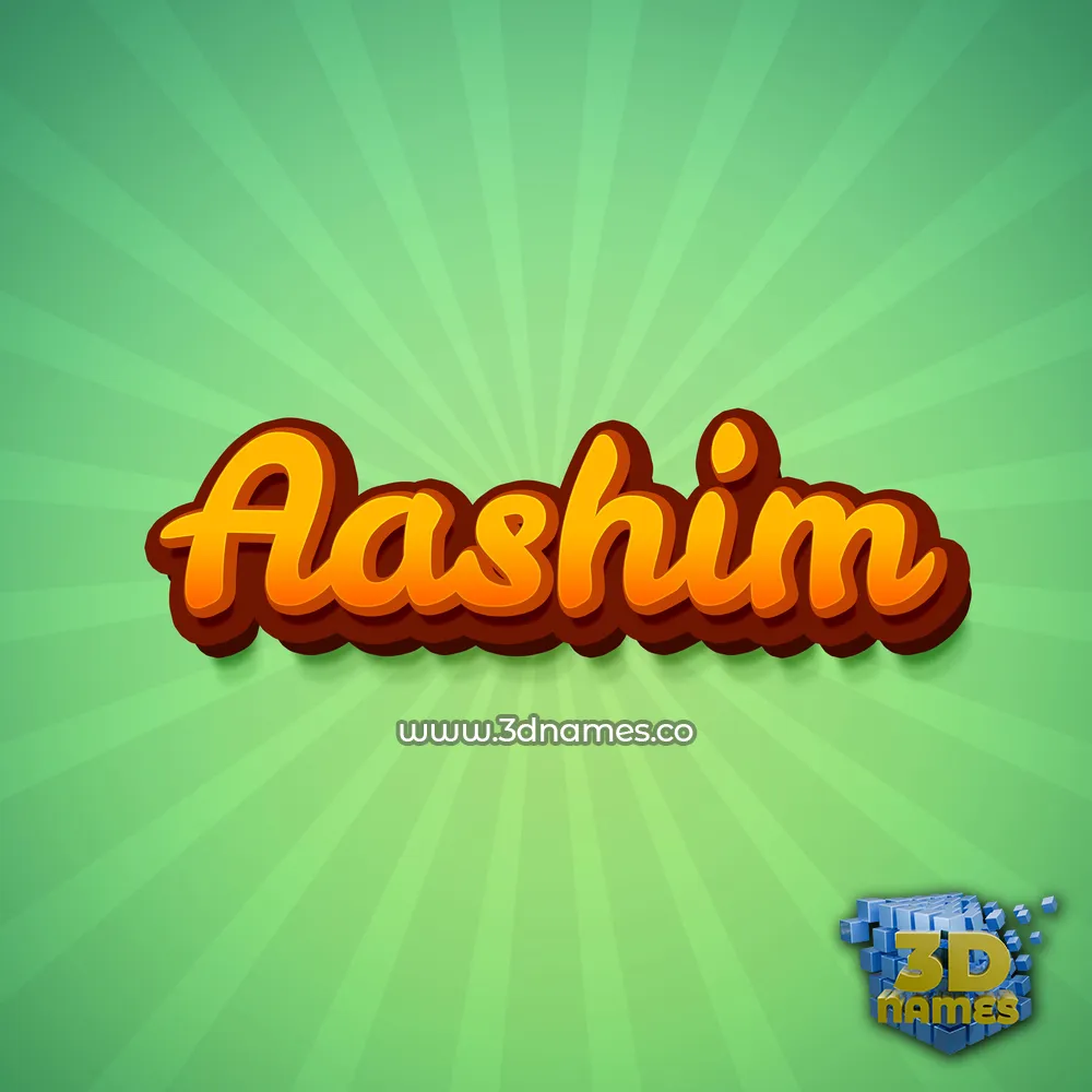 aashim in Green Rays style - 3D name wallpaper