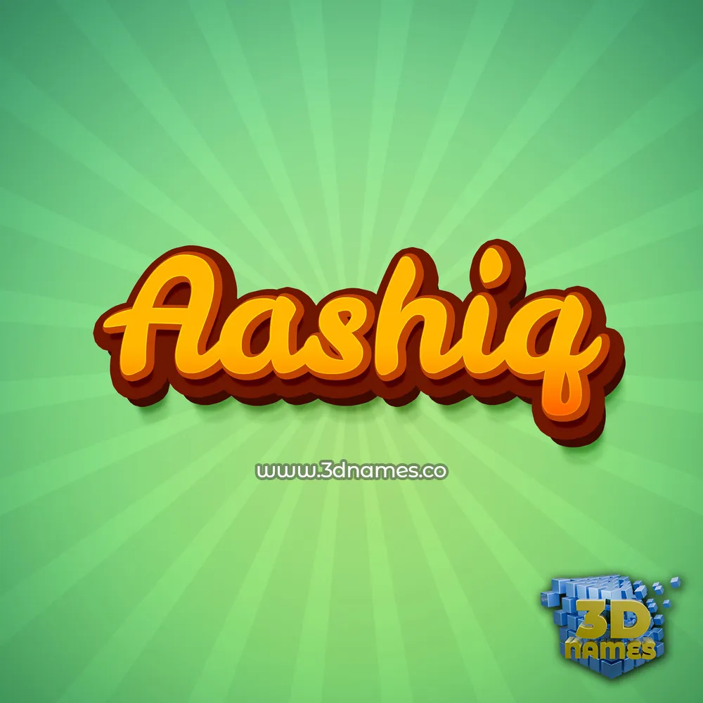 aashiq in Green Rays style - 3D name wallpaper